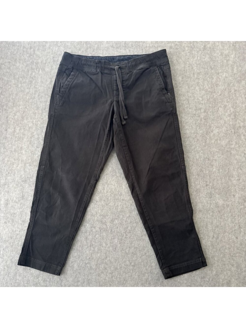 The North Face Organic Cotton Drawstring Cropped Pants Womens M Brown Tapered